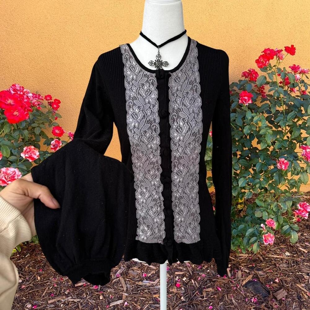 Coquette gothic Pepe Peluso babydoll bell sleeved sweater
